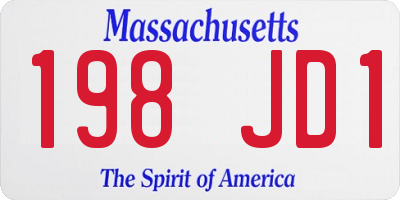 MA license plate 198JD1