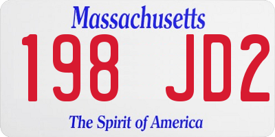 MA license plate 198JD2