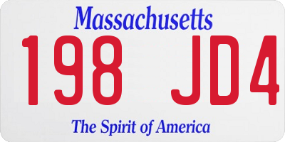 MA license plate 198JD4