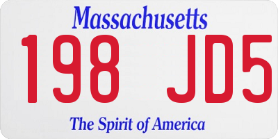 MA license plate 198JD5