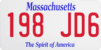 MA license plate 198JD6