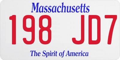 MA license plate 198JD7