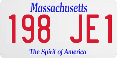 MA license plate 198JE1