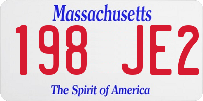 MA license plate 198JE2