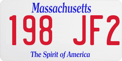 MA license plate 198JF2