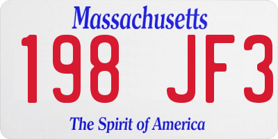 MA license plate 198JF3