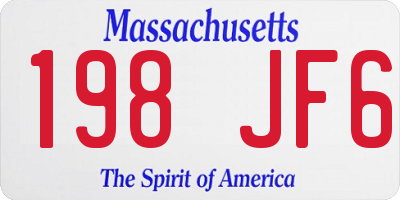 MA license plate 198JF6