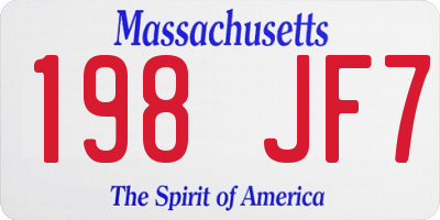 MA license plate 198JF7