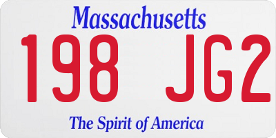 MA license plate 198JG2