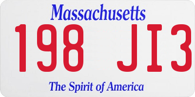 MA license plate 198JI3