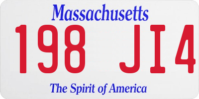 MA license plate 198JI4