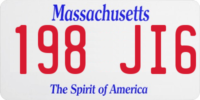 MA license plate 198JI6