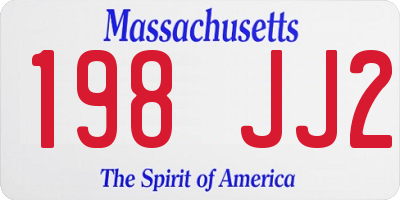 MA license plate 198JJ2