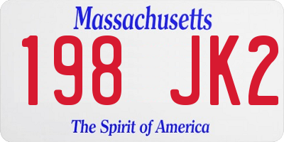 MA license plate 198JK2