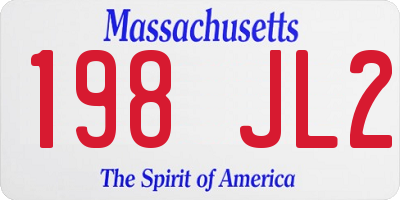 MA license plate 198JL2