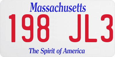 MA license plate 198JL3