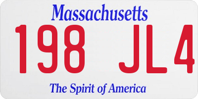MA license plate 198JL4
