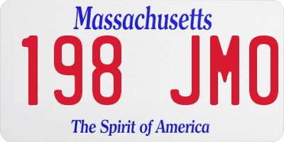 MA license plate 198JM0
