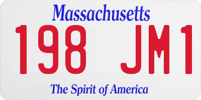MA license plate 198JM1