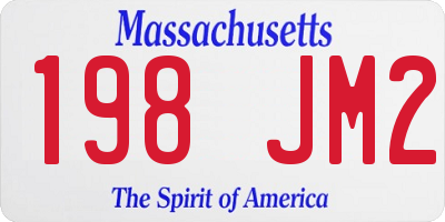 MA license plate 198JM2