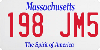 MA license plate 198JM5
