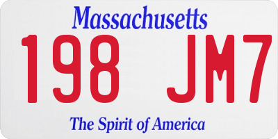 MA license plate 198JM7