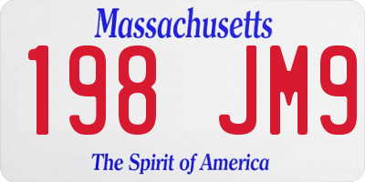 MA license plate 198JM9