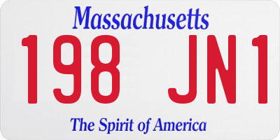 MA license plate 198JN1