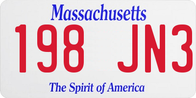 MA license plate 198JN3