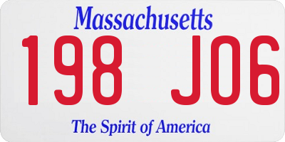 MA license plate 198JO6
