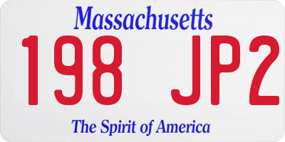 MA license plate 198JP2