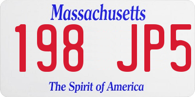 MA license plate 198JP5