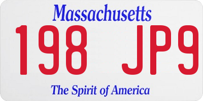 MA license plate 198JP9