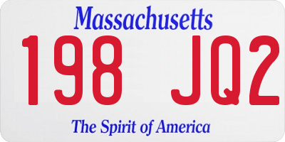 MA license plate 198JQ2