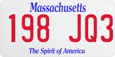 MA license plate 198JQ3
