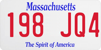 MA license plate 198JQ4
