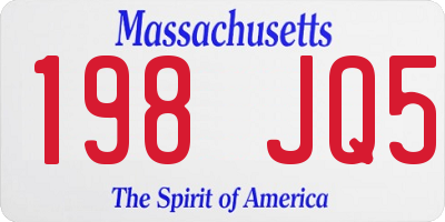 MA license plate 198JQ5
