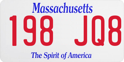 MA license plate 198JQ8