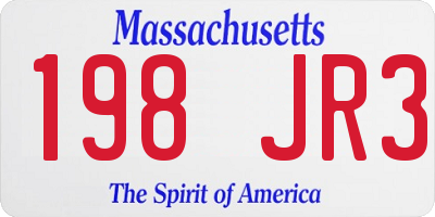 MA license plate 198JR3