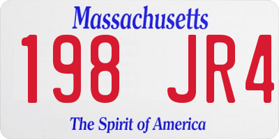 MA license plate 198JR4