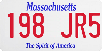 MA license plate 198JR5