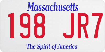 MA license plate 198JR7