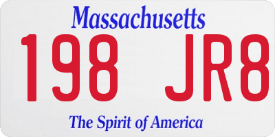 MA license plate 198JR8