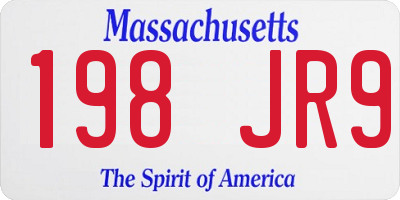 MA license plate 198JR9