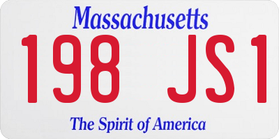 MA license plate 198JS1