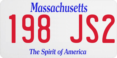 MA license plate 198JS2