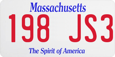 MA license plate 198JS3