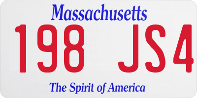 MA license plate 198JS4