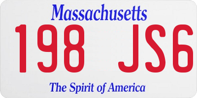 MA license plate 198JS6