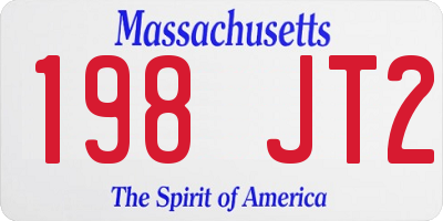 MA license plate 198JT2